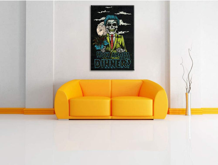 Dark Death Date black Leinwandbild Bild auf Leinwand, XXL riesige Bilder fertig gerahmt mit Keilrahm