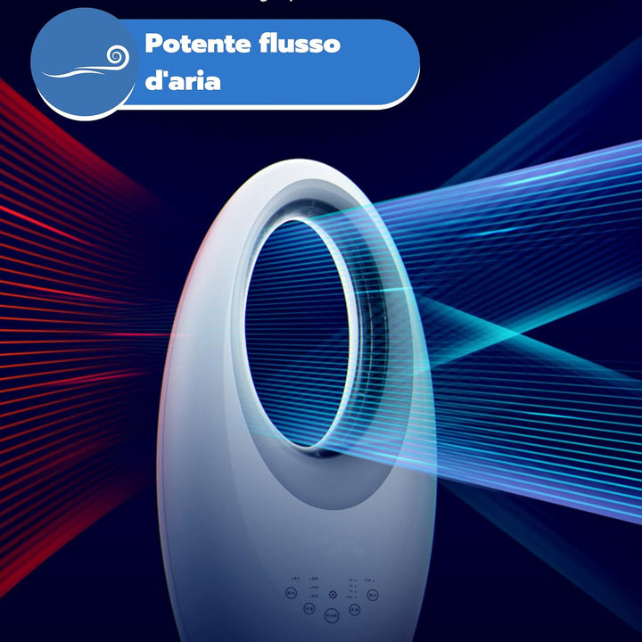 ARDES - Flügelloser Ventilator, leistungsstarker und leiser Ventilator mit Fernbedienung, LED-Nachtl