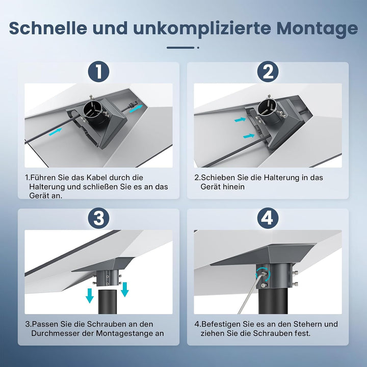 Starlink Stangenhalterung, Premium-Aluminiumlegierung, Starlink Pole Mount Gen 3, Starlink Gen 3 Mou