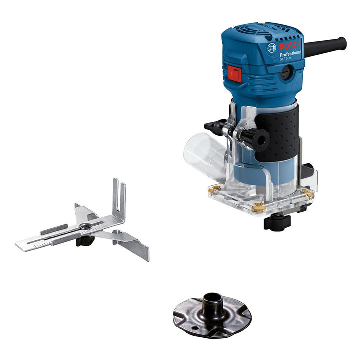 Bosch Professional Palm Router GLF 55-6 (550 W Motor Spinning, 33.000 U/min, inkl. 2 x Schraubenschl