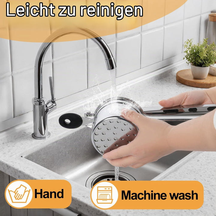 Edelstahl Kartoffelpresse mit 4 auswechselbaren Sieben | Spätzlepresse für Kartoffelbrei, Gemüse | S