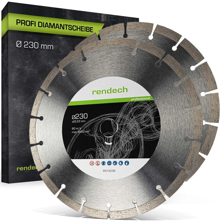 2x Profi Diamantscheibe 230mm für Stein, Beton, Granit, Ziegel uvm. - Diamanttrennscheibe mit hoher