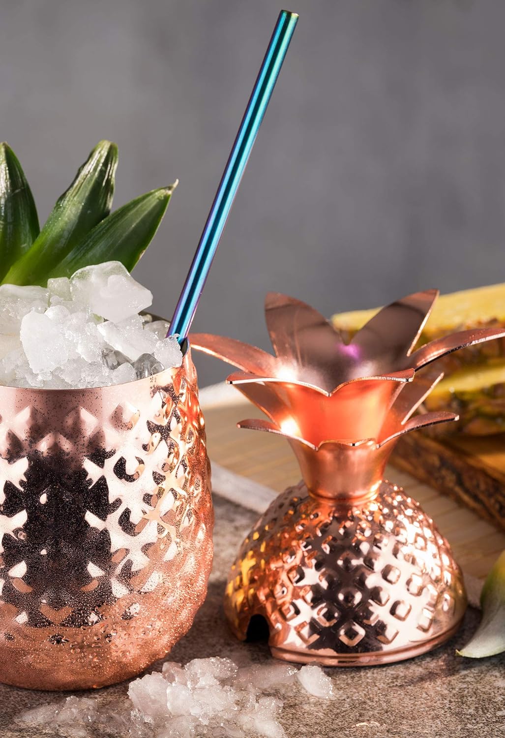 Buddy´s Bar - 1 Ananas Cocktail Becher, 450 ml, Pineapple Mug, hochwertiger Edelstahl-Becher, lebens