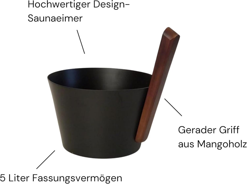 Design Saunaeimer Saunakübel Aluminium (schwarz)