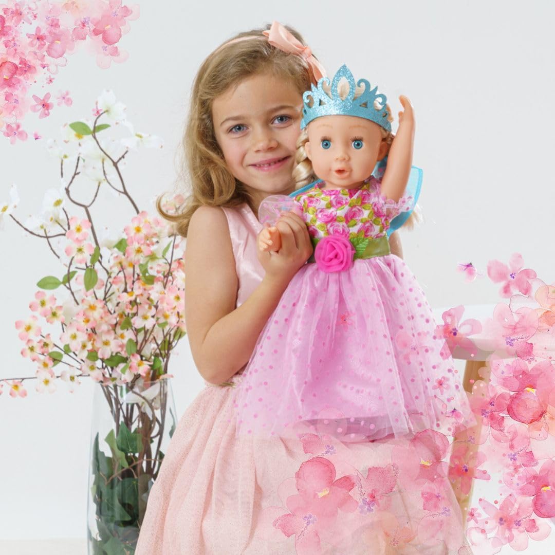 Heless 2440 - Puppenkleidung im Design Prinzessin Lillifee, Kleid inkl. Glitzerkrone und Augenmaske
