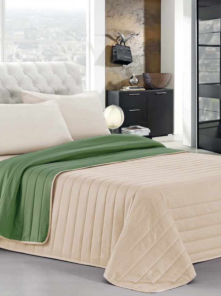 Italian Bed Linen Estivo Einzelbett, Verde/Nocciola, 170 x 270 cm 170 x 270 cm Verde/Nocciola, 170 x