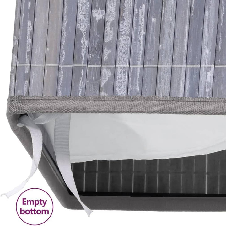 WIFESE Bambus-Wäschekorb Grau 100 L52x32x62,5 cm Wäschetonne Laundry Baskets Wäschekorb mit Deckel K