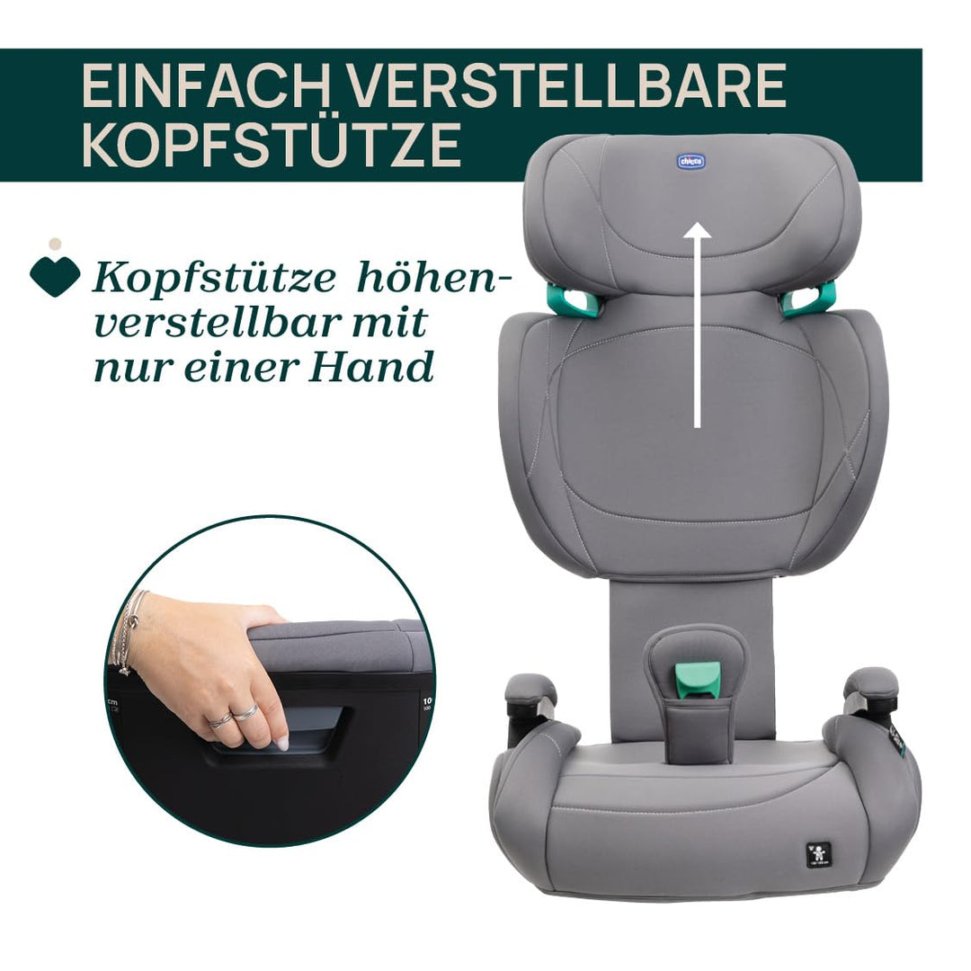 Chicco Quizy Lite i-Size, Kinderautositz 3-12 Jahre (100-150 cm), Gewicht 15-36 kg, einfach einzubau