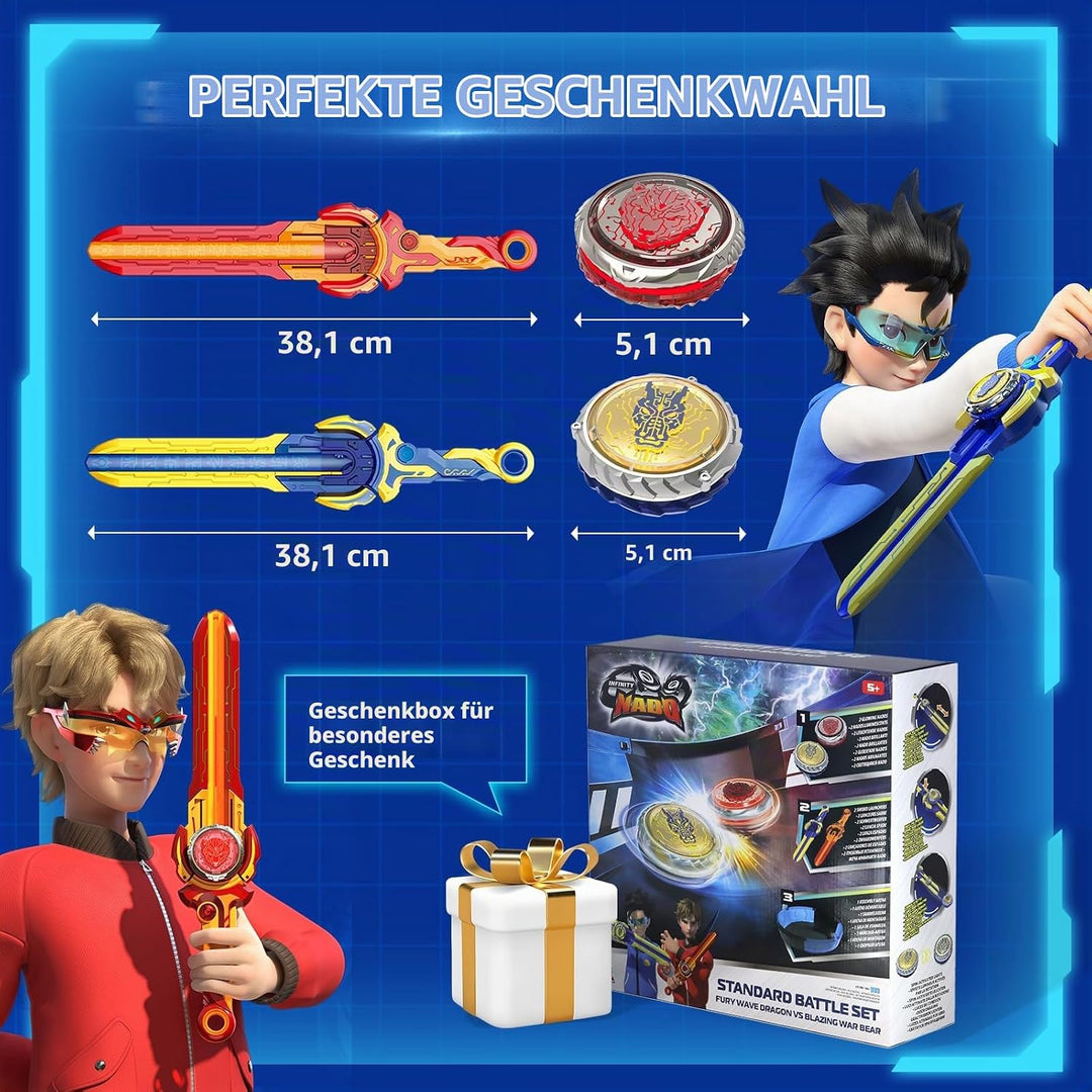 INFINITY NADO Kreisel Battle Arena Set, Kinder Metall Spielzeug Jungen 2PCS, Battle Tops Kreisel Lau