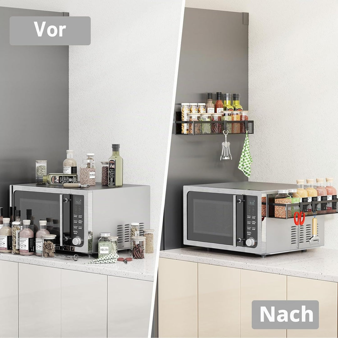 Magnetisches Gewürzregal für Kühlschrank, 2 Pack Magnetregal, Kühlschrank Magnet Organizer mit beweg
