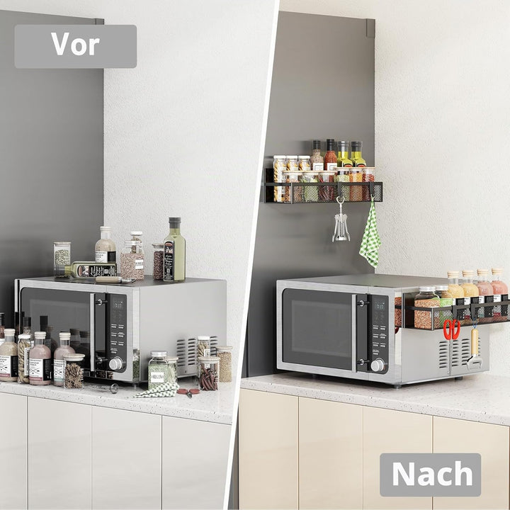 Magnetisches Gewürzregal für Kühlschrank, 2 Pack Magnetregal, Kühlschrank Magnet Organizer mit beweg