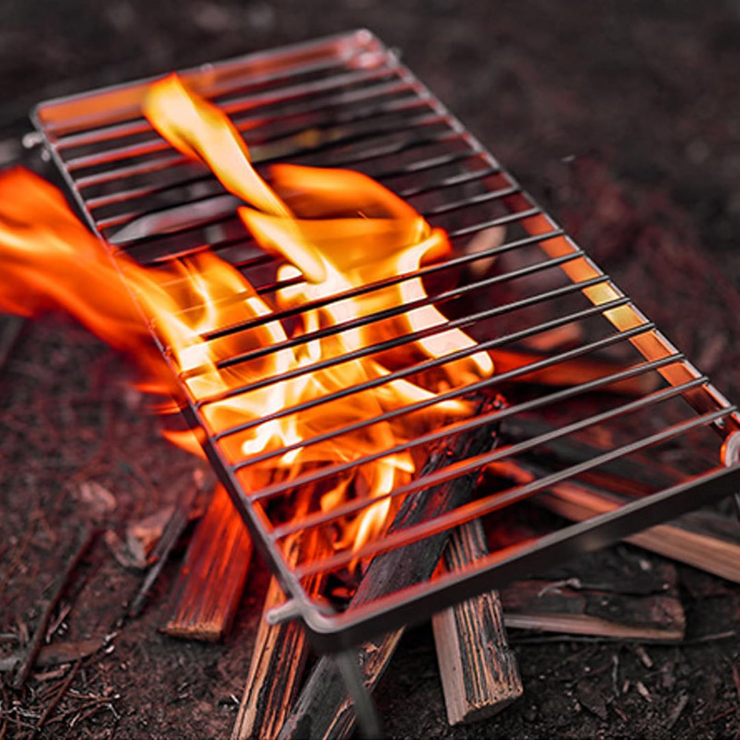 Klappbarer Lagerfeuer-Grill, Faltbarer Lagerfeuer-Grill, Robuster Stahlrost, Tragbarer Camping-Grill