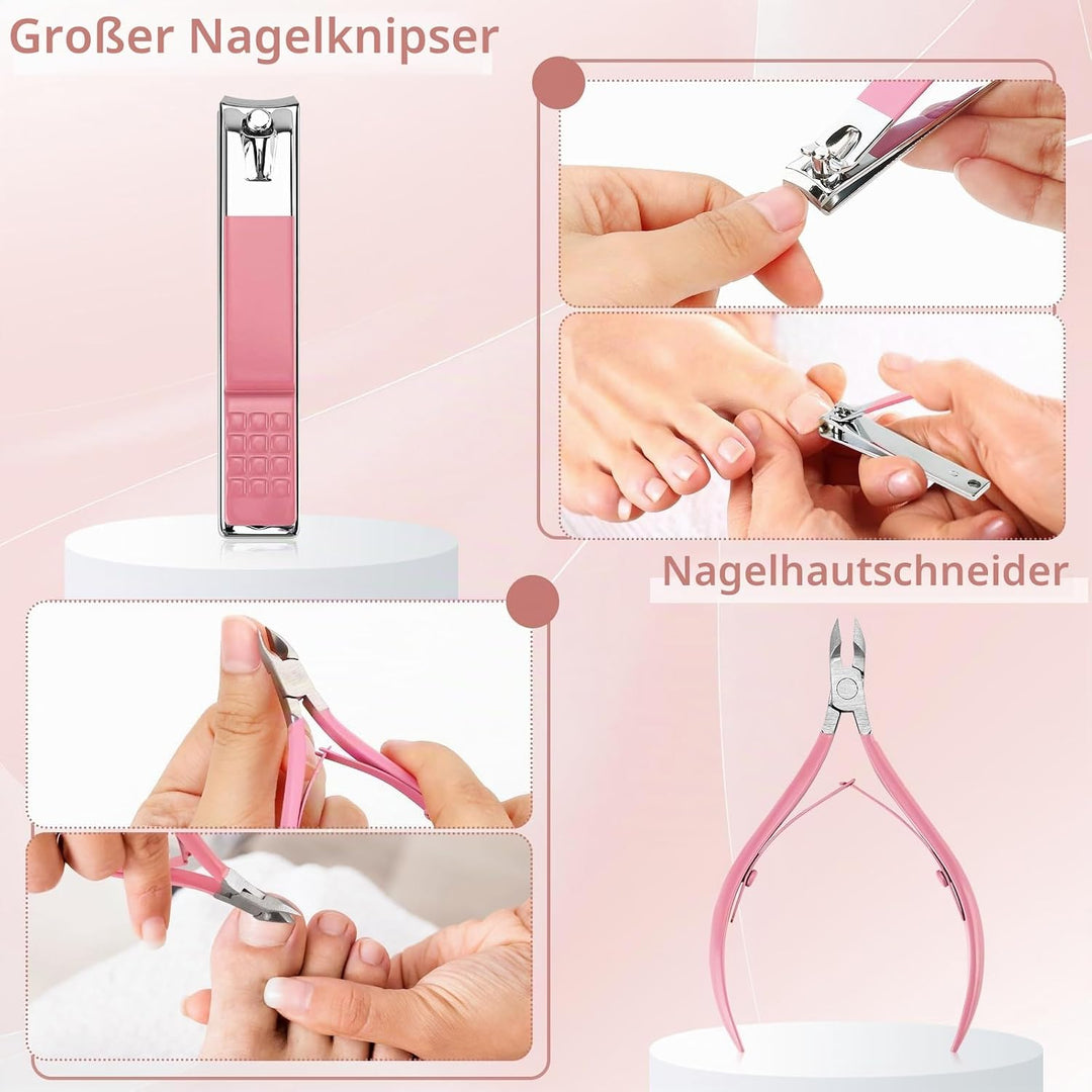 Maniküre Set Frauen Nagel Kit für Frauen Nagelfeilen Kit Maniküre Werkzeuge Nagelpflege Kit mit Nage