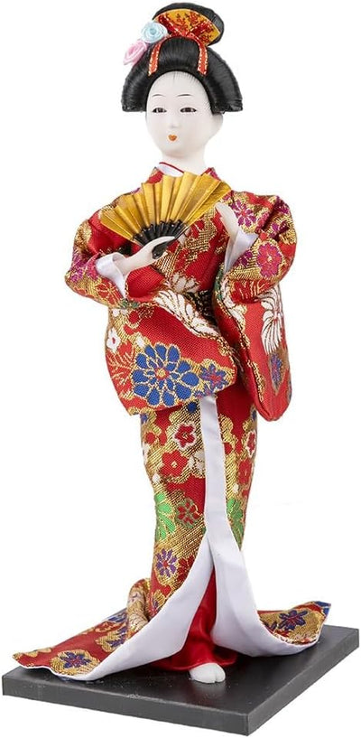lachineuse - Japanische Puppe aus rotem Kimono - Traditionelle asiatische Puppe 31 cm - japanische D