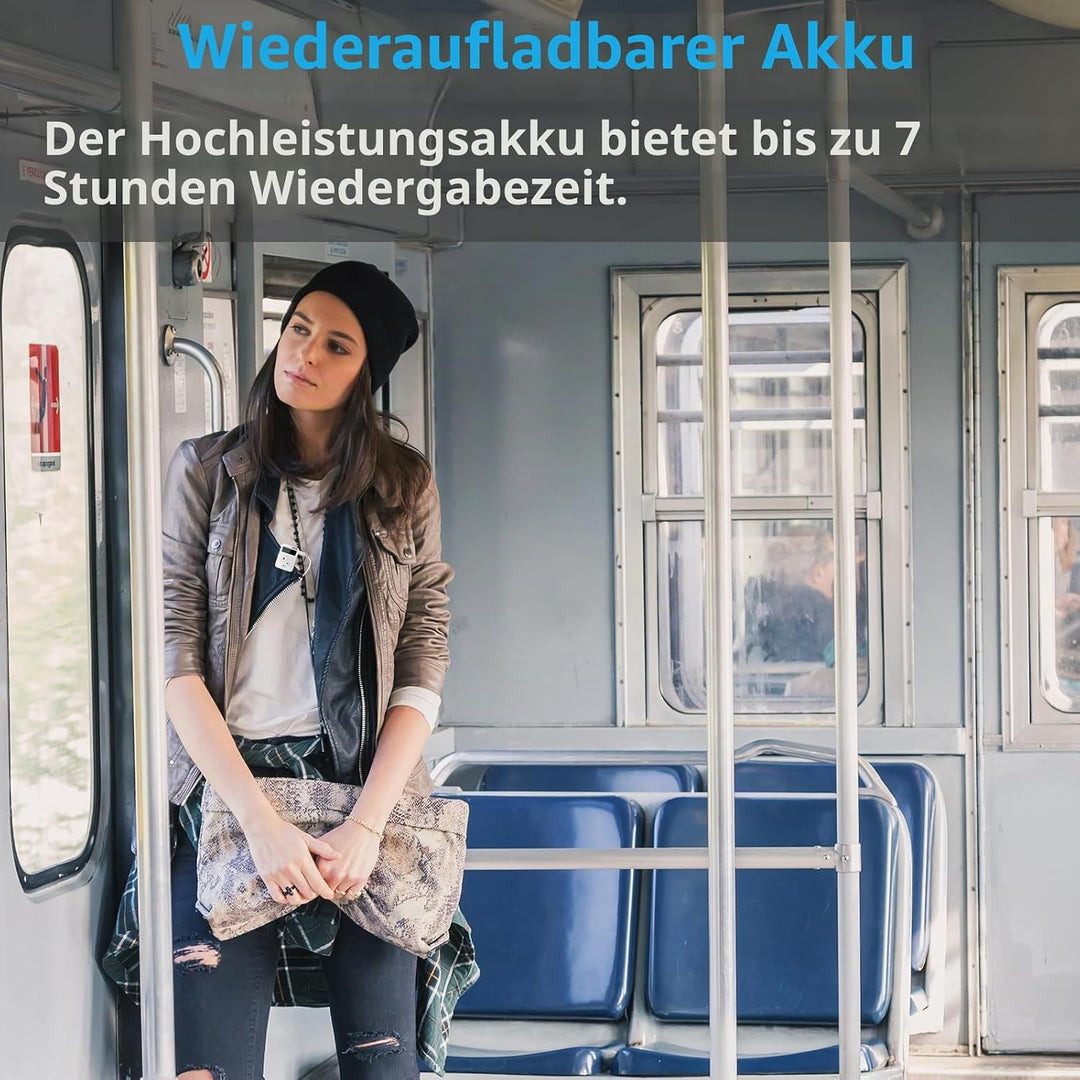 Tin-Nik AM FM SW UKW Mini-Radio: Uhrgrösse, Wiederaufladbares USB, Persönliches Taschenradio, OLED-B
