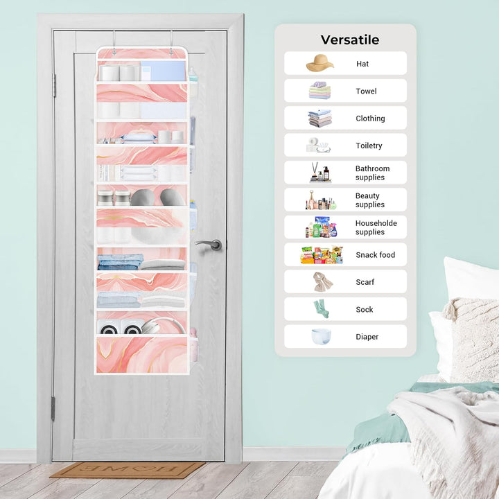 Clastyle Marmor Tür Hängeaufbewahrung Faltbar Hängeorganizer für Camping Bad Schrank Schlafzimmer Mä