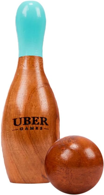 Ubergames Hochwertiges Kegelspiel - Top Qualität Wurfspiel - mit Robuste Tragetasche Holz, Holz