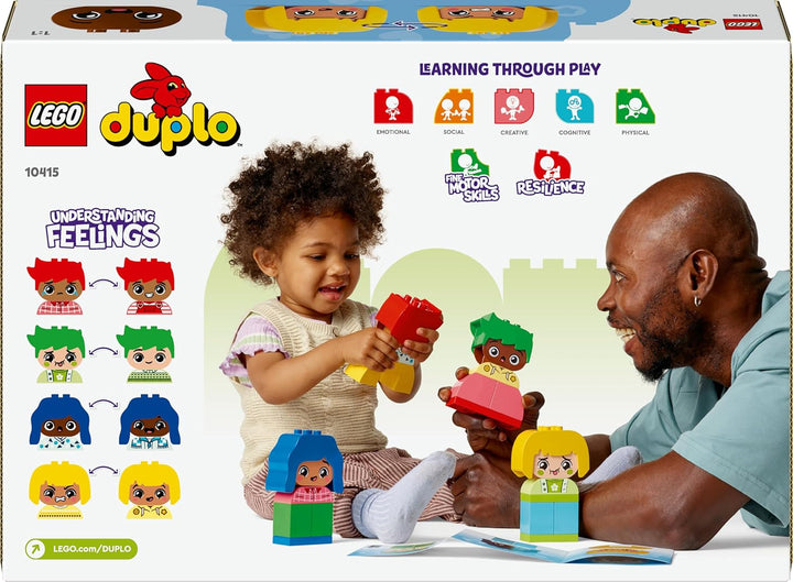 Lego DUPLO Grosse Gefühle, Stapelspiel zum Bauen mit 23 bunten Bausteinen und 4 Figuren, Motorik-Spi
