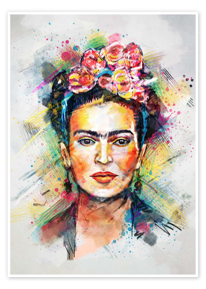 Frida Kahlo Flower Pop Poster von Tracie Andrews Wandbilder für jeden Raum 60 x 80 cm Geschenkideen