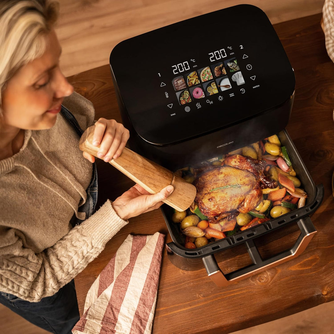 Cecotec Heissluftfritteuse Cecofry&Grill Smokin' 11000 Plus. 2900 W, 11 L, Integrierter Smoker, Trip