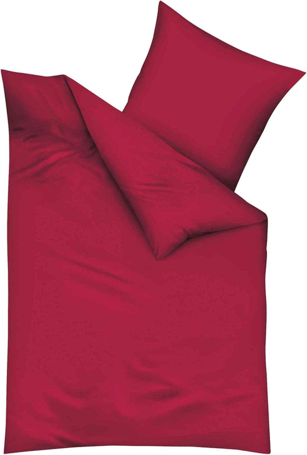 Kaeppel Fein-Biber Bettwäsche Set 2-tlg. | Uni | Fb. karmin Grösse 200x200 / 2x 80x80 cm 200x200 cm