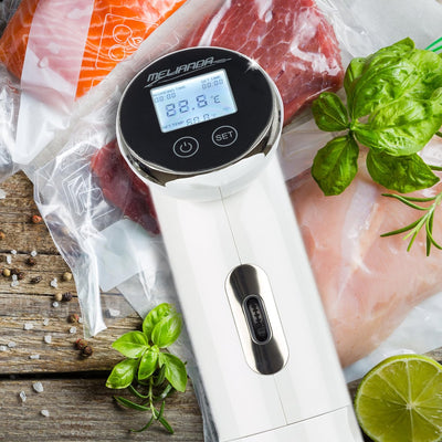 MELIANDA MA-18100 Sous Vide Stick Niedrigtemperatur Vakuumgarer Digital-Timer weiss, Weiss