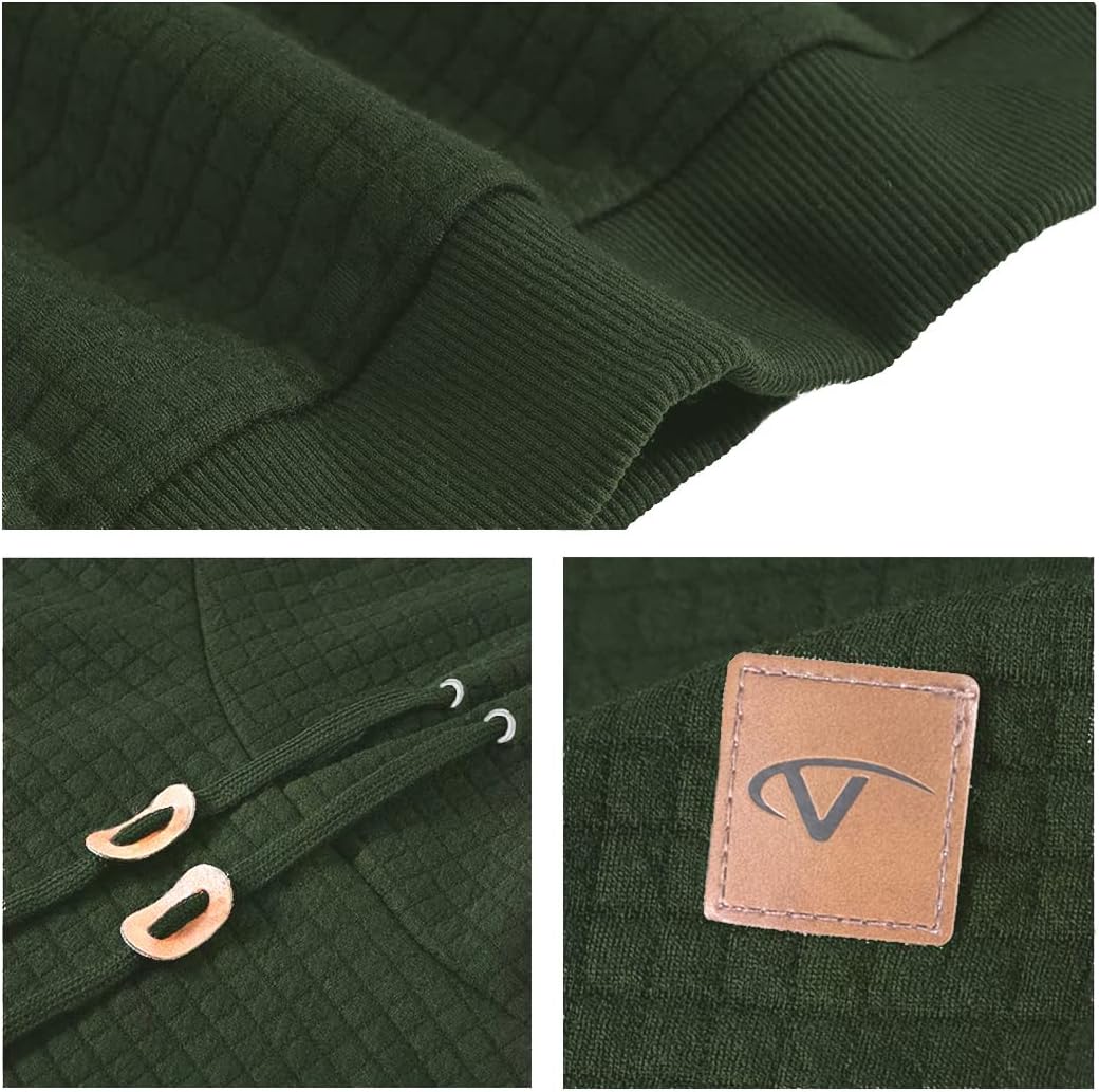 Tansozer Herren Hoodie Basic Sweatshirt Casual Long Sleeve Checked Kapuzenpullover S Armeegrün, S Ar