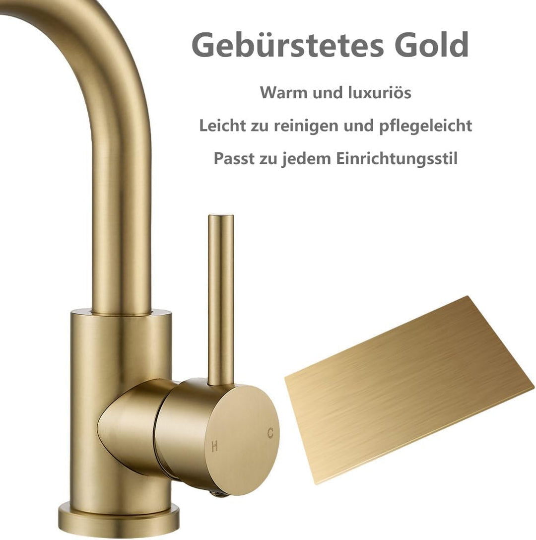 Badarmaturen, Waschtischarmatur, 360° drehbar, Einhebelmischer, Waschtischarmatur, mit Keramikventil