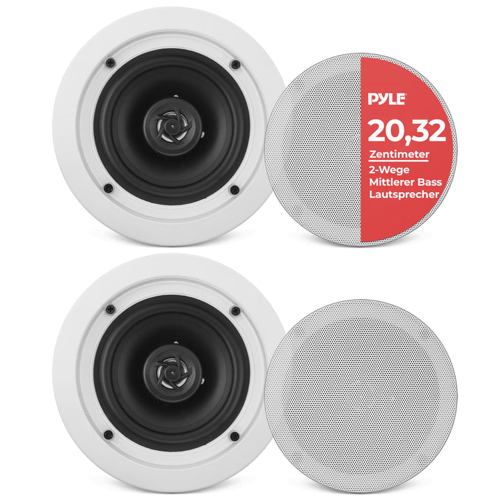pyle pdic61rd 6,5 2-Wege-Decken-Unterputzkabel Full Range Paar Lautsprecher System weiss 17 cm, weis