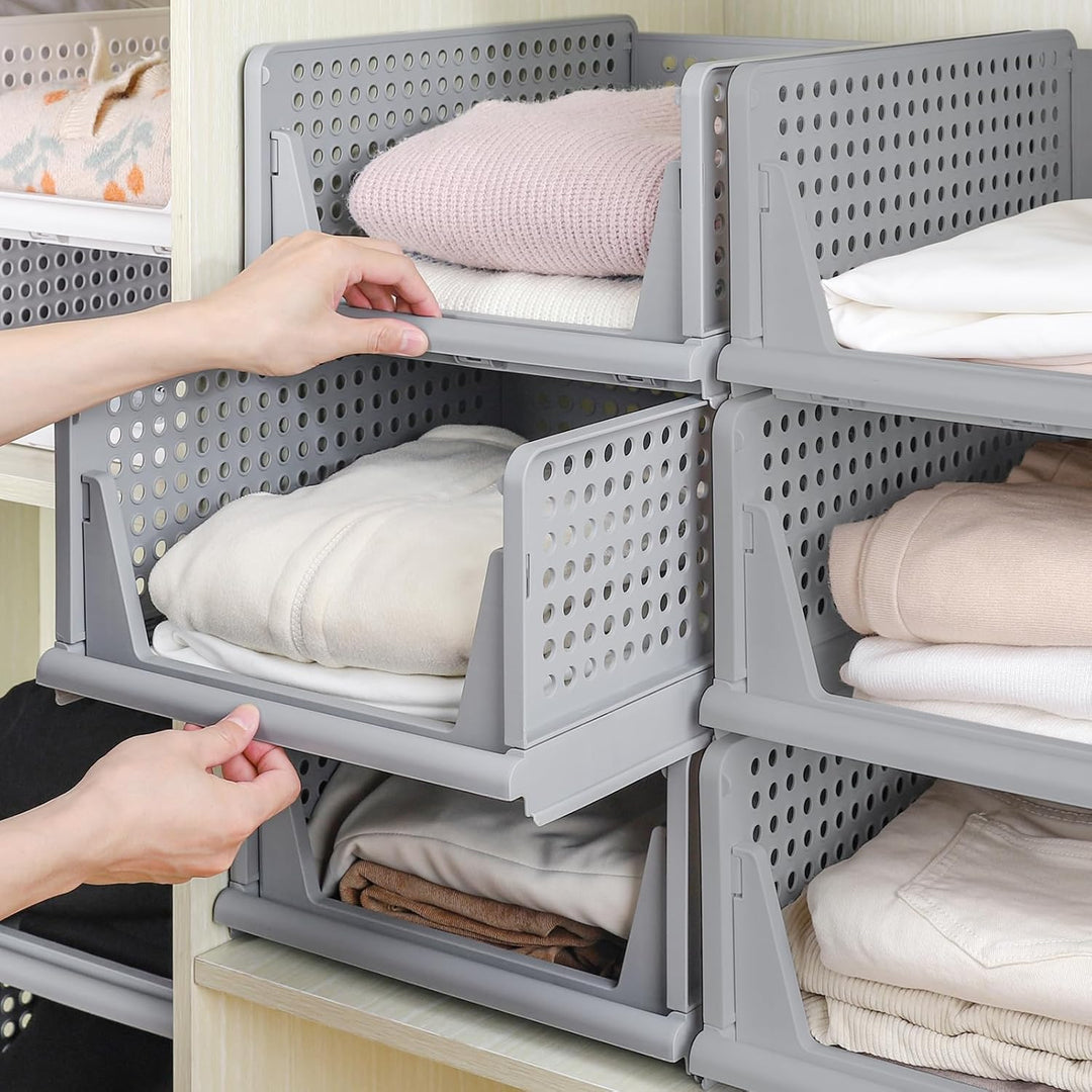 Yorbay Schubladenbox Stapelbare Kleiderschrank Organizer, Regal Aufbewahrungsbox, für Kleidung Küche
