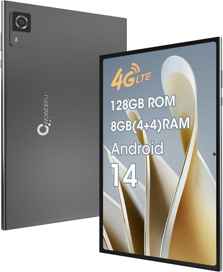 CWOWDEFU Android-Tablet, 10,1 Zoll Android 14 Tablet, 4G LTE Tablet & Telefon, mit MTK 2,3 GHz Chips