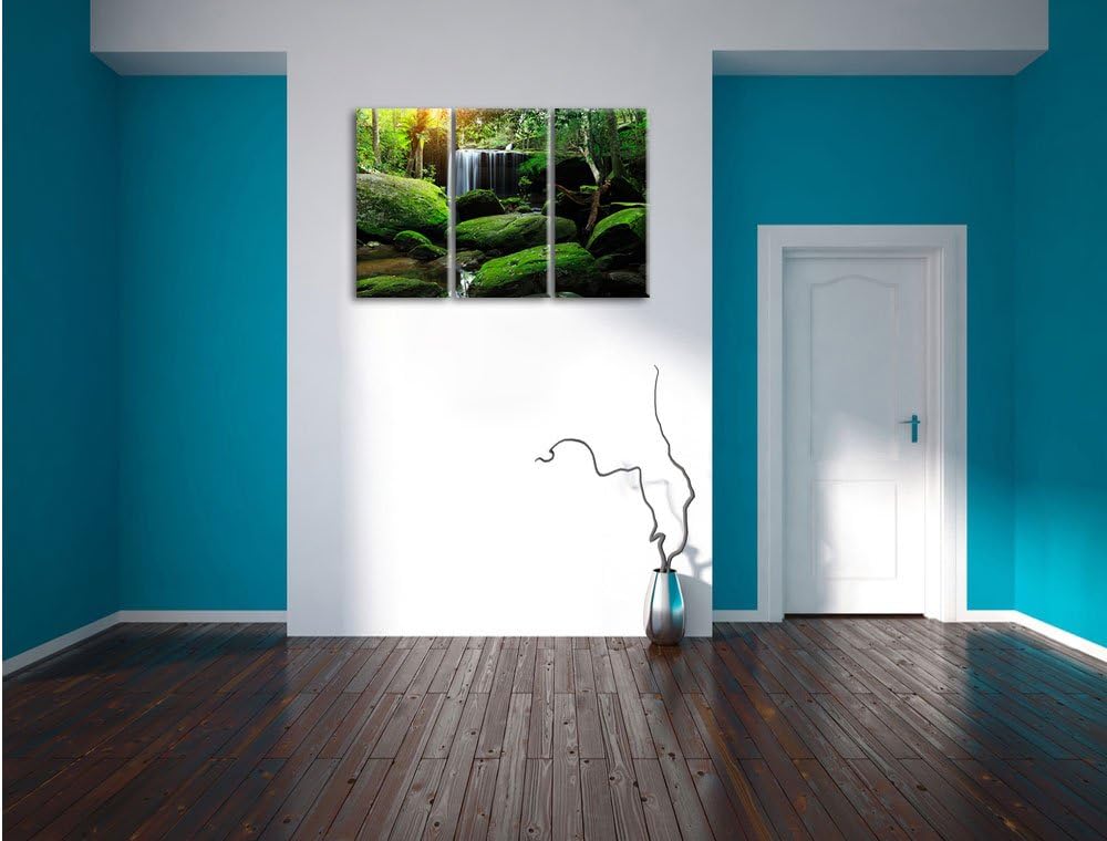 Pixxprint Regenwald in Thailand als Leinwandbild - Grösse: 3-Teilig (120x80cm) - Wandbild - Kunstdru