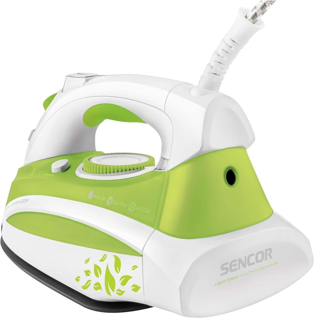 SENCOR SSI 8440GR Dampfbügeleisen (2200 Watt, Bügelfläche aus Keramik) grün, Grün