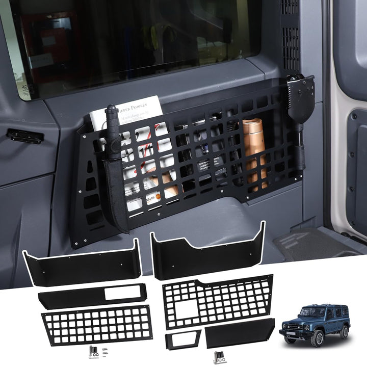Aufbewahrungskorb für den Kofferraum, Innenregal, MOLLE-Panel, Aluminiumlegierung, kompatibel mit Gr