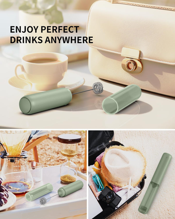 CIRCLE JOY Wiederaufladbarer Milchaufschäumer Handheld, Elektrischer Kaffee-Aufschäumer, Tragbarer H