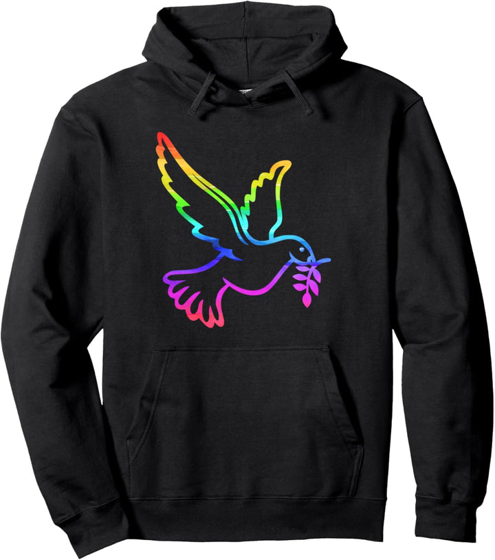 Friedenstaube in Regenbogenfarben Pullover Hoodie