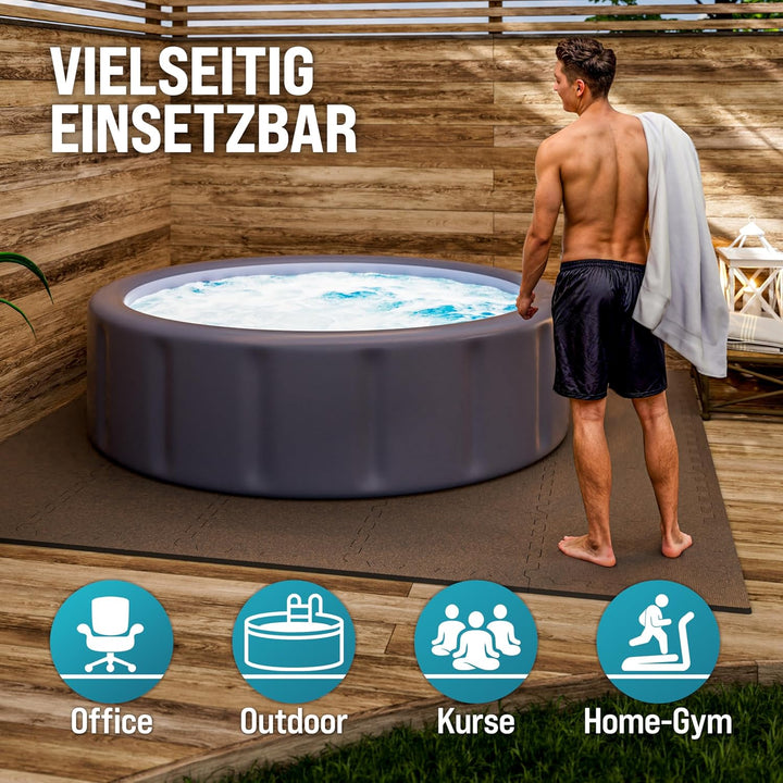 MONZANA® Bodenschutzmatten Fitness &amp; Pool mit Randstücken 30 x 30 cm 1,5 &amp; 3 &amp; 4,6 qm rutschfest Eva