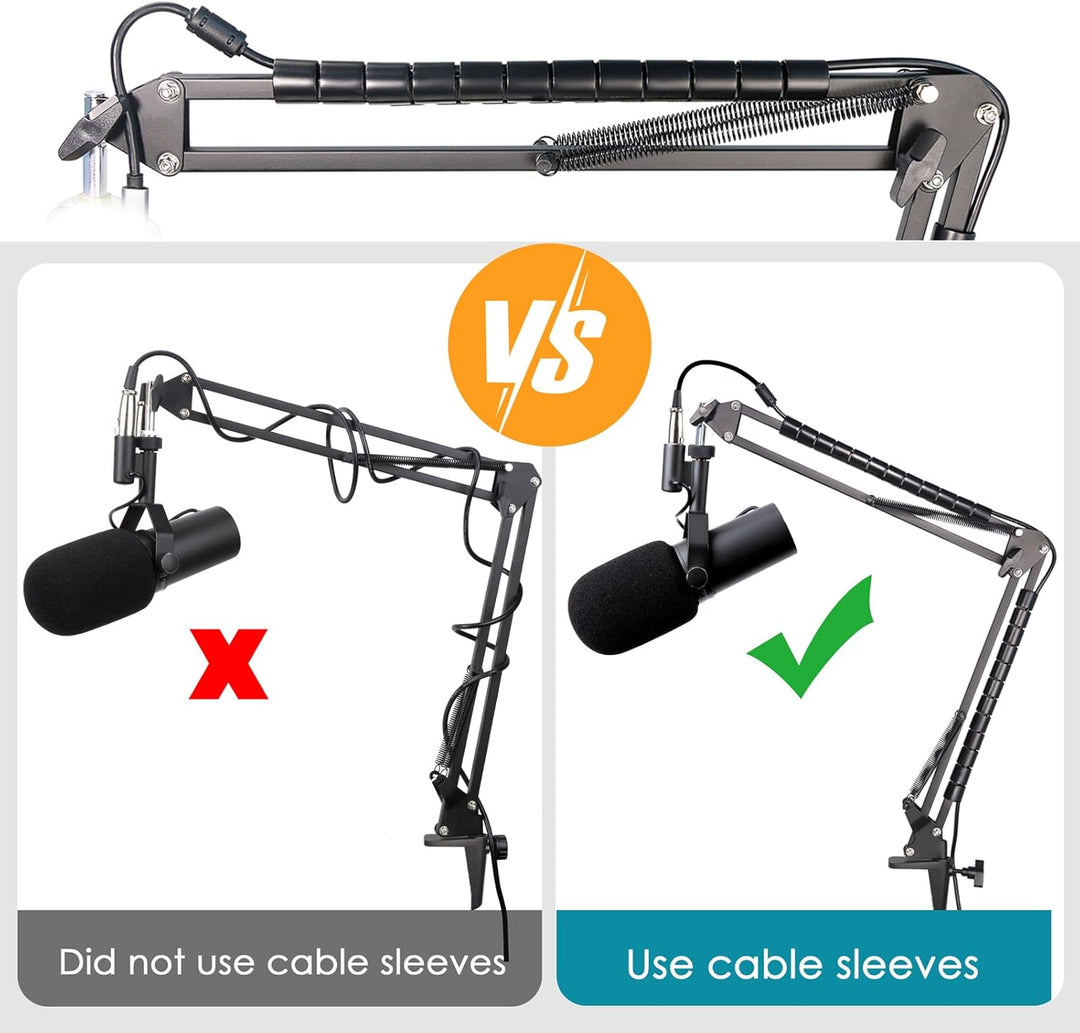 SM7B Mikrofon Arm mit Popschutz - Microphone Schwenkarmständer kompatibel mit Shure SM7B XLR-Studiom