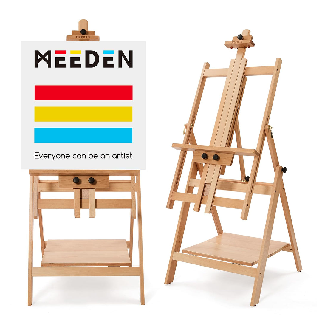 MEEDEN Grosse Atelierstaffelei, Umwandelbare Staffelei mit H-Rahmen für Künstler, Verstellbare Kunst