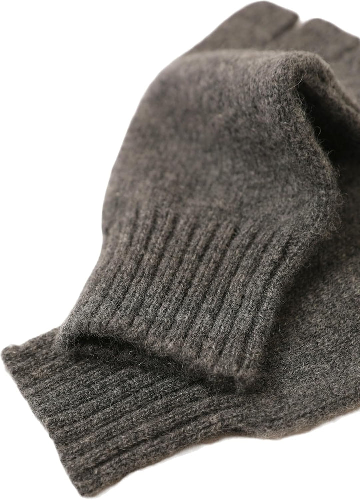 Prettystern Unisex Kaschmir-Wolle Halbfinger kurzfingerhandschuhe Fingerlinge Handschuhe für Herren: