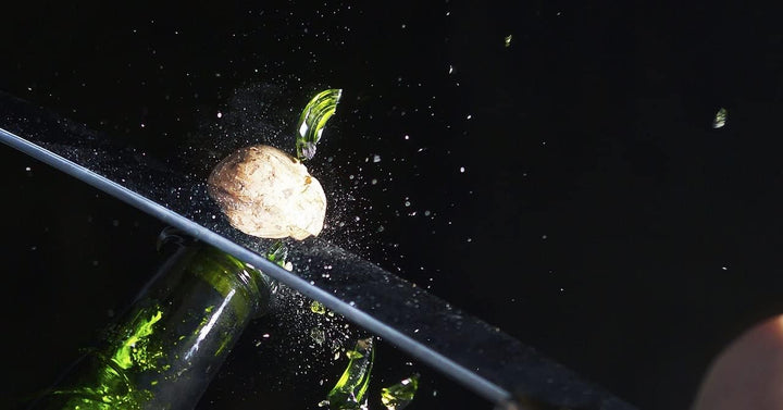 Berkel - Champagnersäbel mit Hirschhorngriff und Holzhalterung