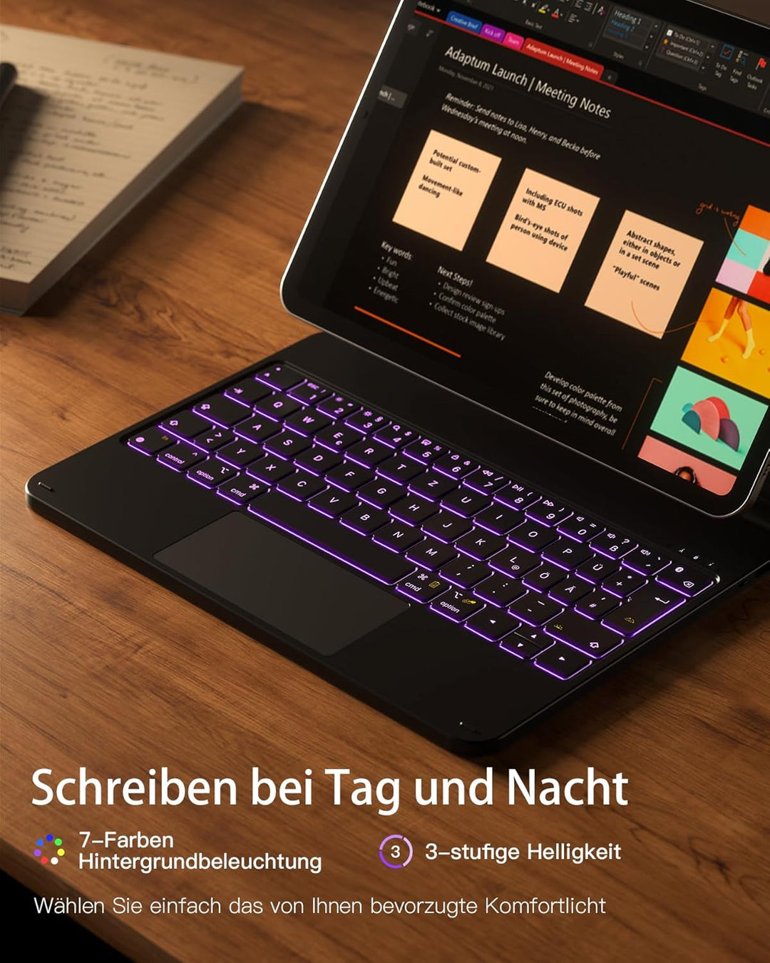Inateck Magnetische Tastatur hülle für iPad Air 11 Zoll 2024 (M2), iPad Air 5/4 Gen 2022,Magic Keybo