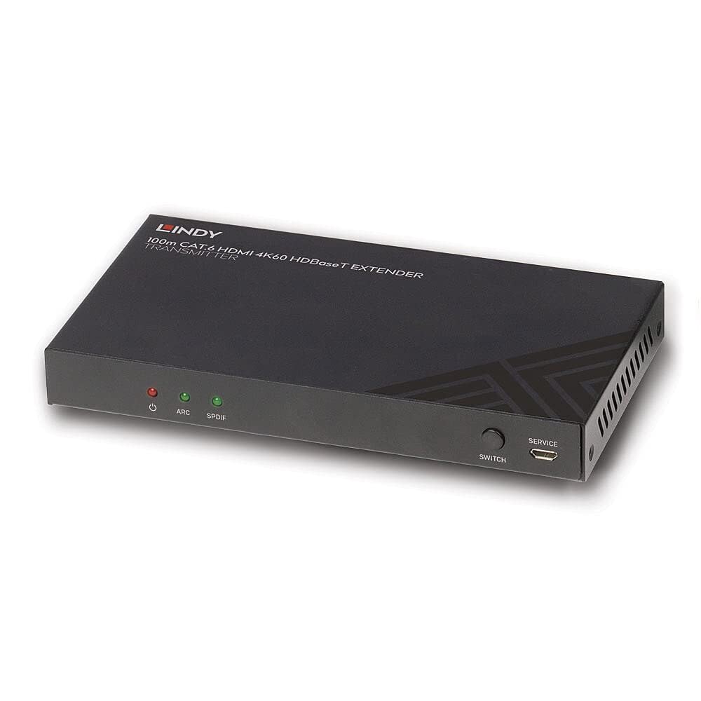 LINDY 38341 100m Cat.6 HDBaseT Extender-Transmitter, HDMI 4K60, Audio, IR & RS-232