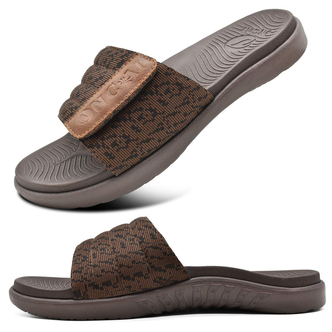 ONCAI Dusch Badelatschen Herren mit Klettverschluss Offener Zeh Sports Badesandalen Sommer Freizeit