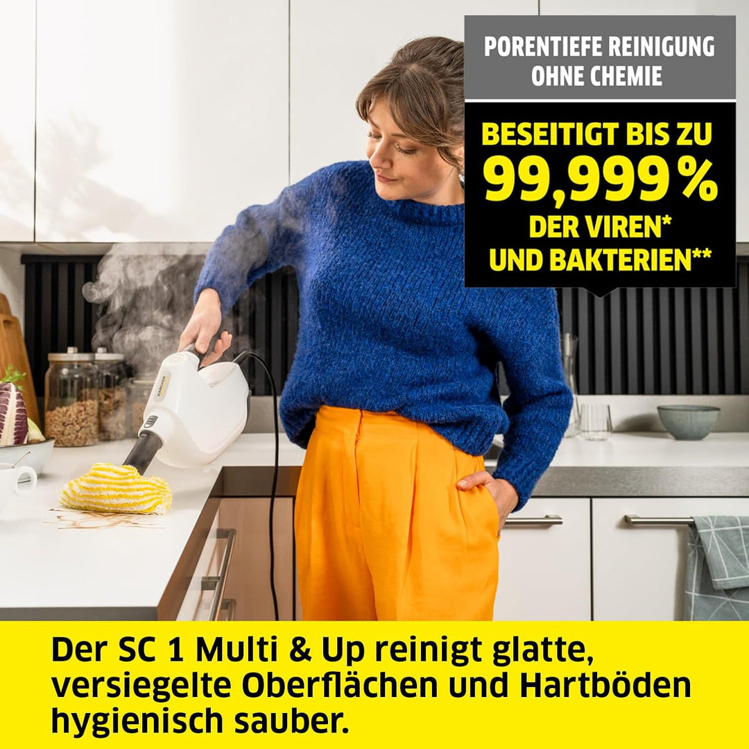 Kärcher Dampfreiniger SC 1 Multi & Up, Aufheizzeit: 30 s, Flächenleistung: ca. 30 m², Tank: 0,2 l, G