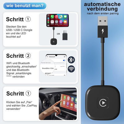 iPhone Wireless CarPlay Adapter, Wireless CarPlay Adapter Dongle für OEM, CarPlay Wireless Adpater f
