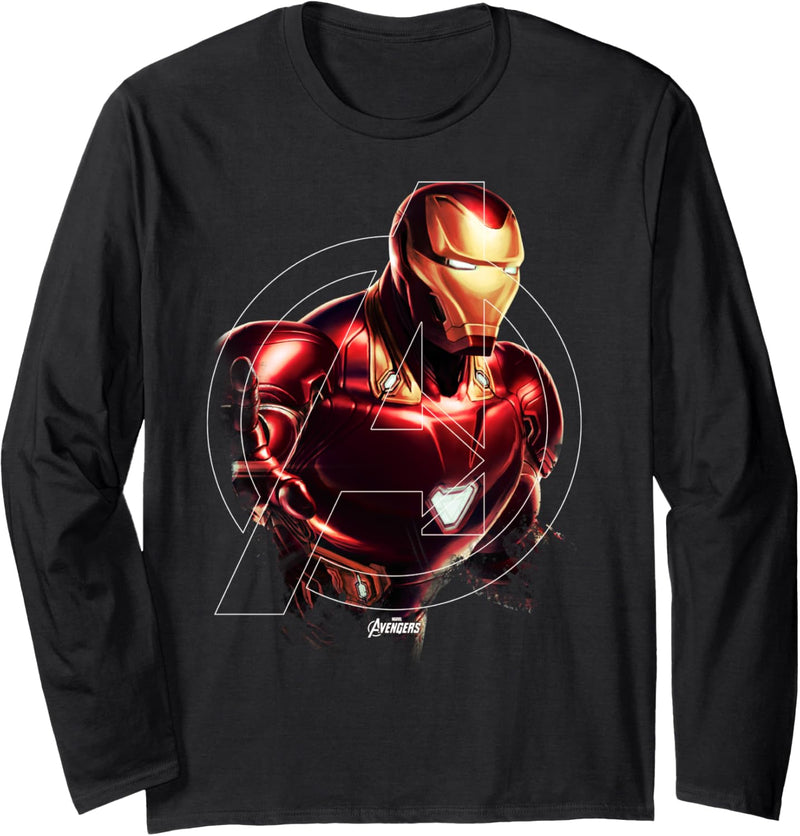 Marvel Avengers: Endgame Iron Man Logo Portrait Langarmshirt