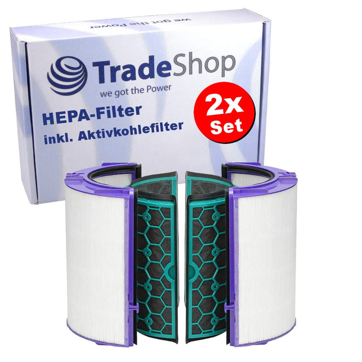 2x Trade-Shop HEPA Luftfilter inkl. Aktivkohlefilter kompatibel mit Dyson HP06 HP07 HP09 PH01 PH02 P