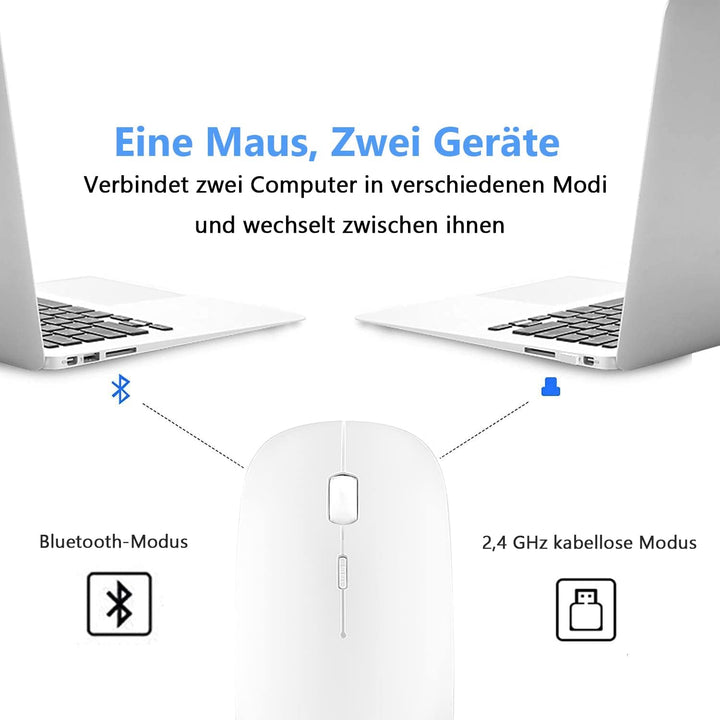 Kabellose Bluetooth Maus für MacBook Pro/Air/Mac/iPad/Laptop/Desktop/Mac/PC/Computer/Telefon - Tragb