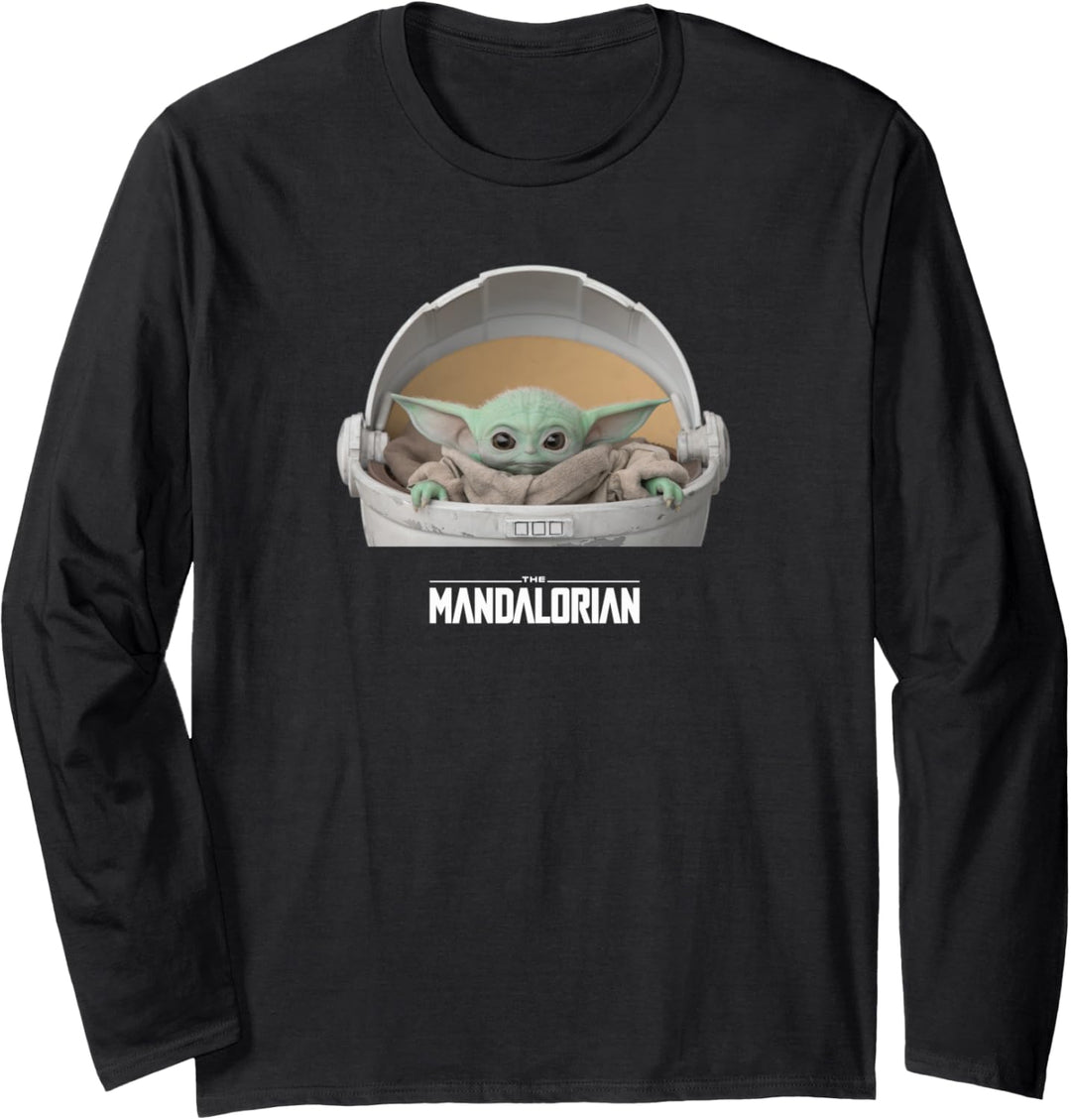 Star Wars Mandalorian Baby Yoda The Child Carriage White Langarmshirt